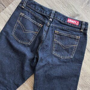 Vtg 90s Dish deep indigo straight leg mid rise denim jeans / sz 28